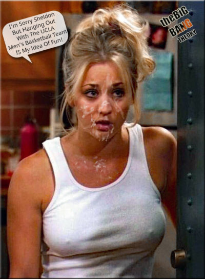 kaley cuoco fake cumshot with her face splashed in sperm