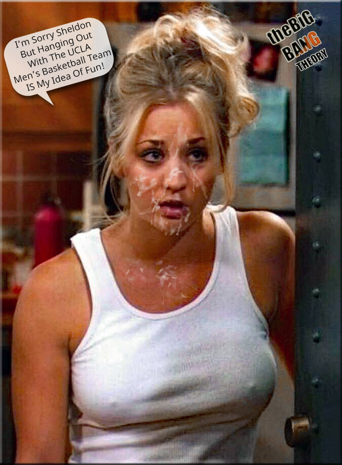 kaley cuoco fake cumshot with her face splashed in sperm, MyCelebrityFakes.com