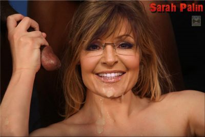 Sarah Palin Storking Black Cock And With Fake Cum On Her Face