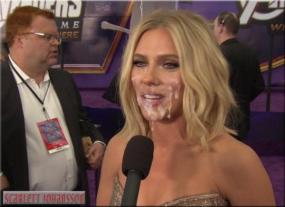Scarlett Johansson Fake Facial Giving Interview With Face Covered In Cum