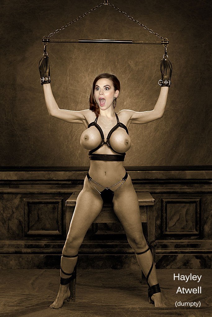 Hayley Atwell in Fake bondage porn scene shows her desperately tied up in BDSM chains