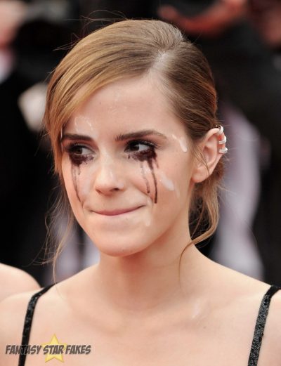 Emma Watson makes an appearance with a face full of sperm and ruined make up