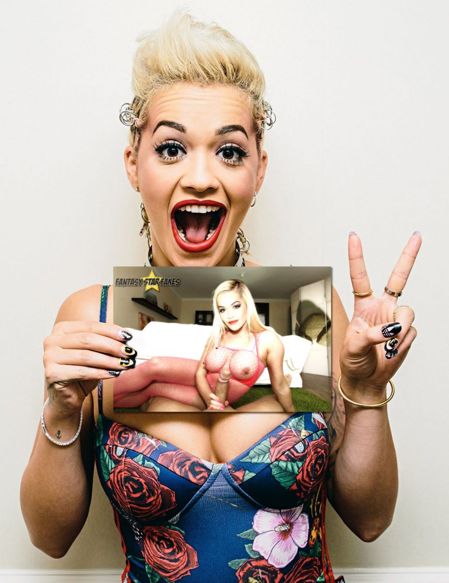 rita ora proudly shows off a handjob picture where she is stroking cock