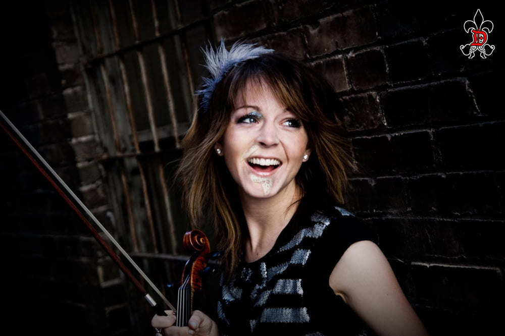 lindsey stirling with a face full of cum