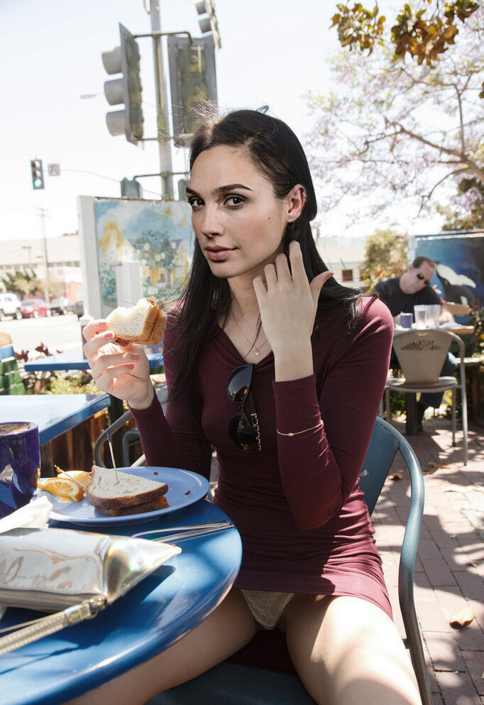 Gal Gadot Speading legs and showing panties, MyCelebrityFakes.com