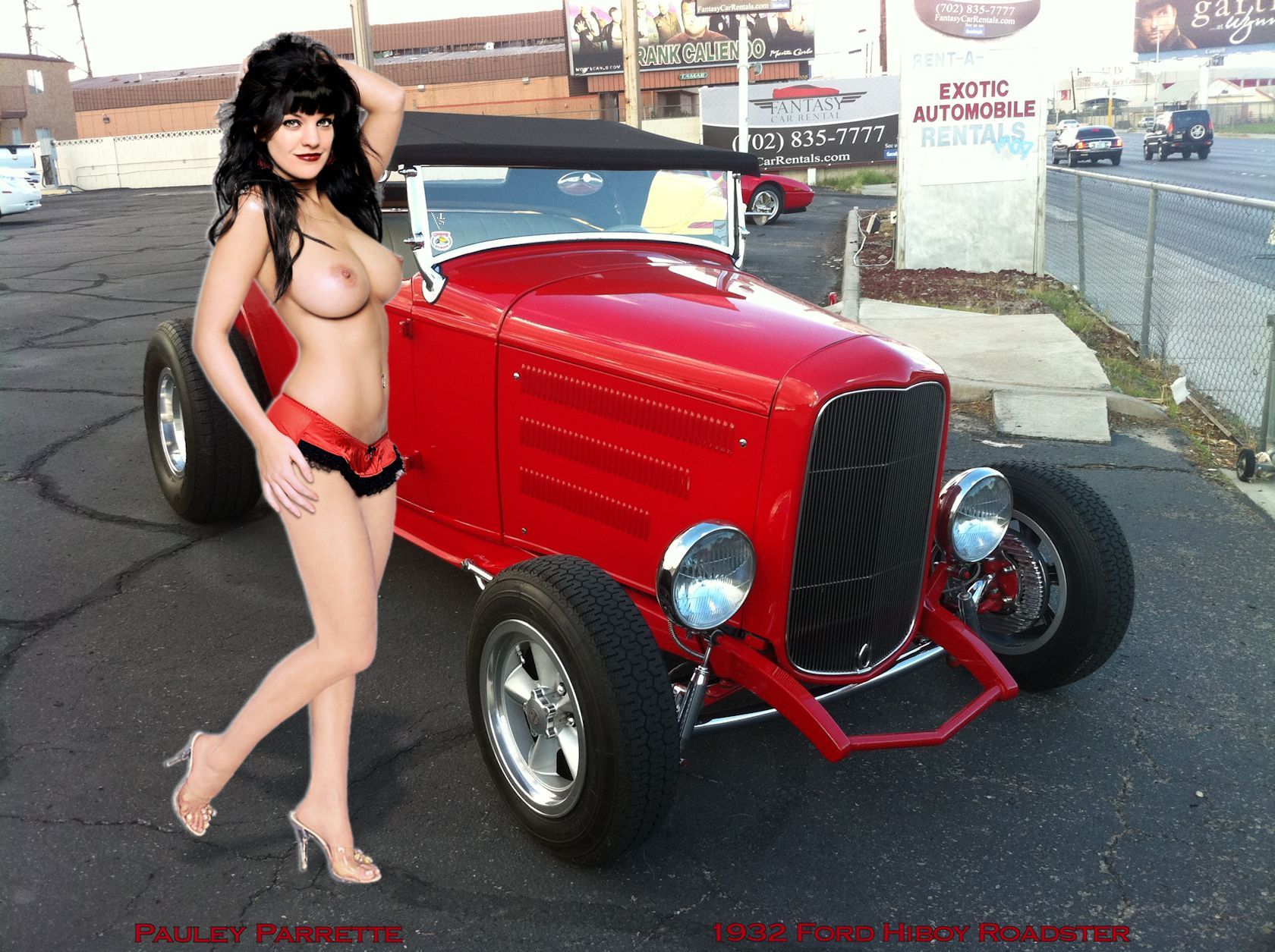 Pauley Perrette Naked Big Tits And 1932 Ford Hi-Boy Roadster, MyCelebrityFakes.com