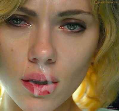 scarlett johansson cries because she got a big disgusting cumshot on her face